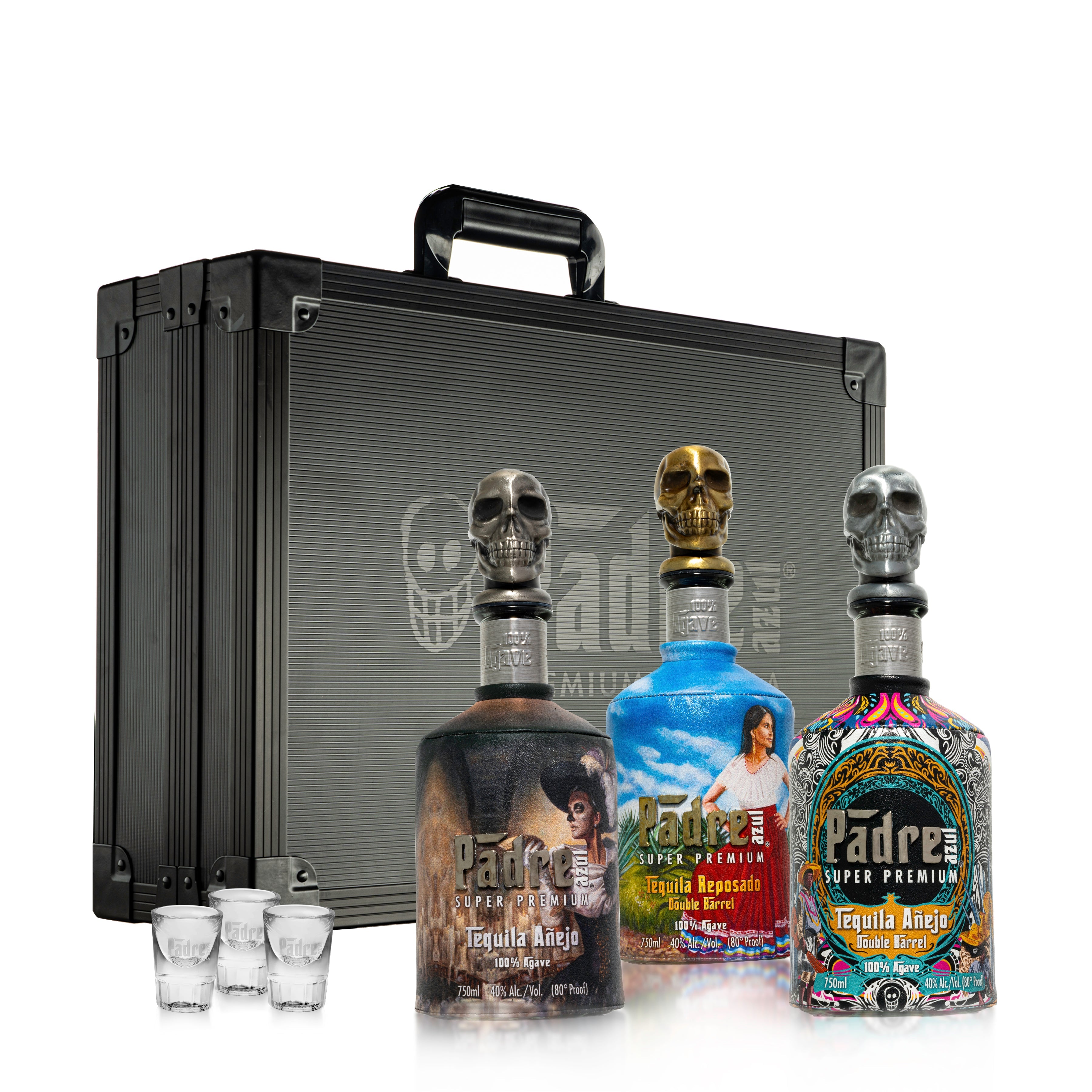 Padre Azul Añejo テキーラ スカルボトル空瓶6本セット Padre Azul Artist Series 3 Bottle Suitcase – Padre Azul Tequila