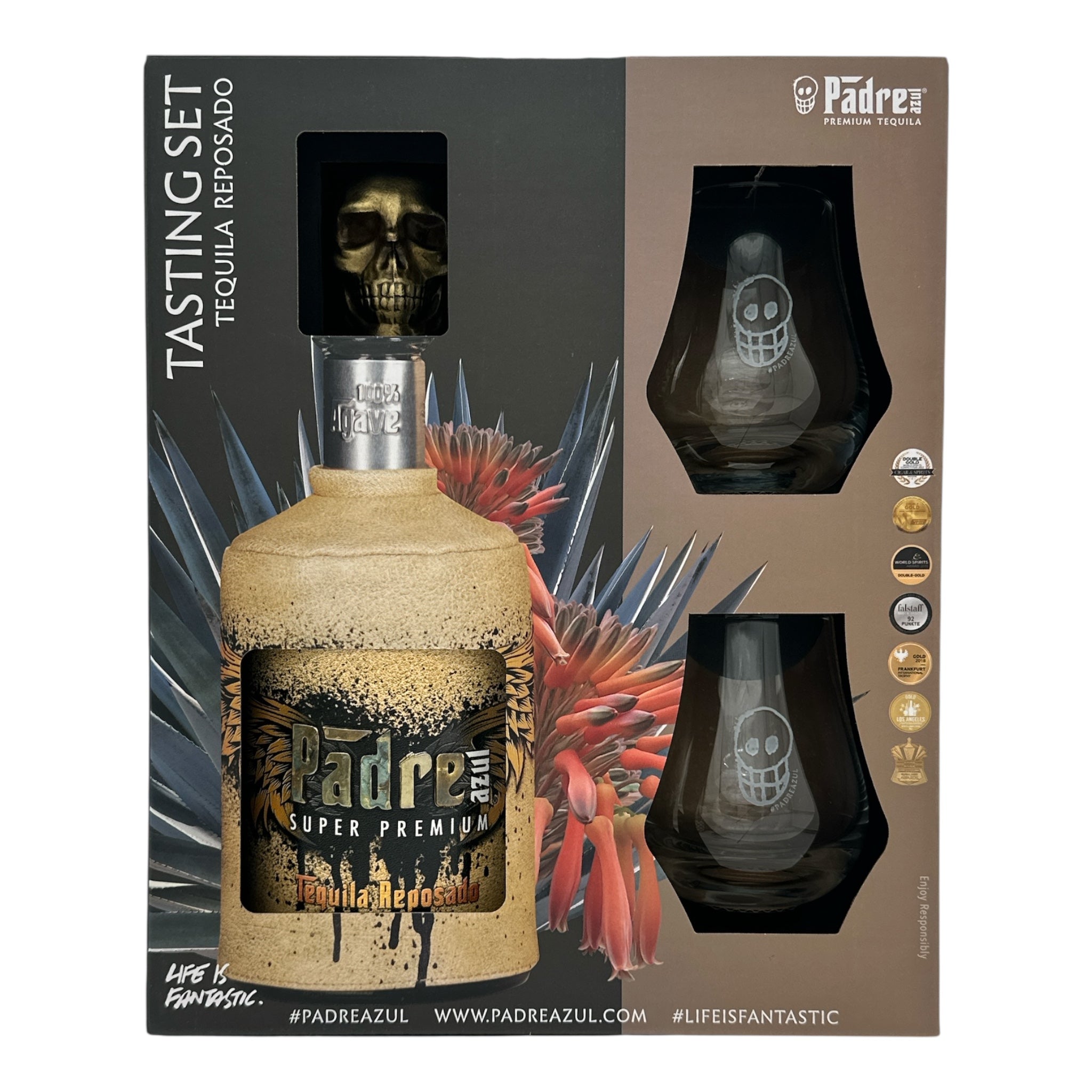 Padre Azul Reposado w/Glasses – Padre Azul Tequila